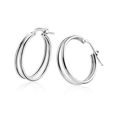 ZINZI ZINZI Oorbellen | OORRINGEN Dubbele Draad | ZILVER | ZIO2858