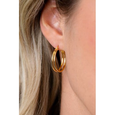 ZINZI ZINZI Oorbellen | OORRINGEN Dubbele Draad | GOUD | ZIO2858G
