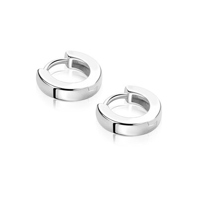ZINZI ZINZI Oorbellen | 11,5mm OORRINGEN Vierkante Gladde Buis | ZILVER | ZIO2860