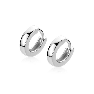 ZINZI ZINZI Oorbellen | 13,5mm OORRINGEN Vierkante Gladde Buis | ZILVER | ZIO2861
