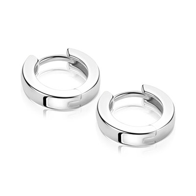 ZINZI ZINZI Oorbellen | 13,5mm OORRINGEN Vierkante Gladde Buis | ZILVER | ZIO2861