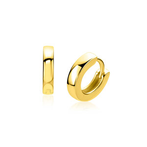ZINZI ZINZI Oorbellen | 13,5mm OORRINGEN Vierkante Gladde Buis | GOUD | ZIO2861G
