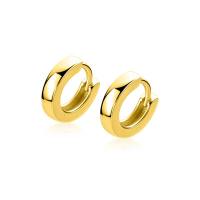 ZINZI ZINZI Oorbellen | 13,5mm OORRINGEN Vierkante Gladde Buis | GOUD | ZIO2861G