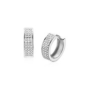 ZINZI ZINZI Oorbellen | 13mm OORRINGEN Breed Zirkonia | ZILVER | ZIO2862