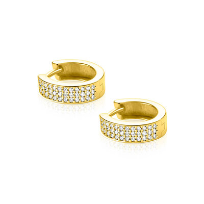 ZINZI ZINZI Oorbellen | 13mm OORRINGEN Breed Zirkonia | GOUD | ZIO2862Y