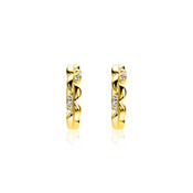 ZINZI ZINZI Oorbellen | Golvend Glad Zirkonia | GOUD | ZIO2875