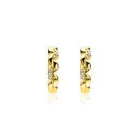 ZINZI ZINZI Oorbellen | Golvend Glad Zirkonia | GOUD | ZIO2875
