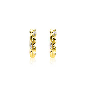 ZINZI ZINZI Oorbellen | Golvend Glad Zirkonia | GOUD | ZIO2875