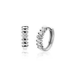 ZINZI ZINZI Oorbellen | Gladde Ovalen Zirkonia | ZILVER | ZIO2876