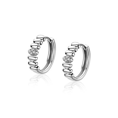 ZINZI ZINZI Oorbellen | Gladde Ovalen Zirkonia | ZILVER | ZIO2876