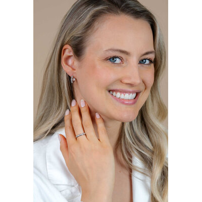 ZINZI ZINZI Oorbellen | Gladde Ovalen Zirkonia | ZILVER | ZIO2876