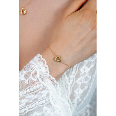 ZINZI ZINZI Armband | Armband Drie Verbonden Ringen | Goud | ZIA2890G