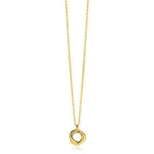 ZINZI ZINZI Ketting | Drie Verbonden Ringen | GOUD | ZIC2890G