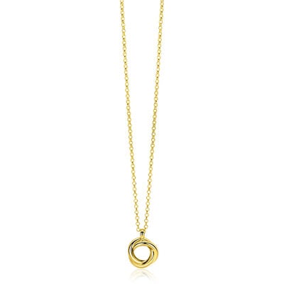 ZINZI ZINZI Ketting | Drie Verbonden Ringen | GOUD | ZIC2890G