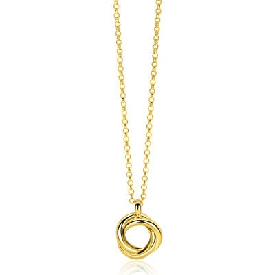 ZINZI ZINZI Ketting | Drie Verbonden Ringen | GOUD | ZIC2890G