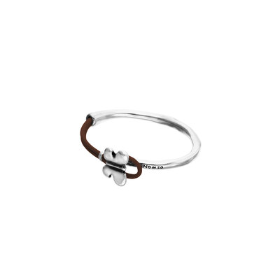 UNOde50 UNOde50 Armband |  Leren armband met Verzilverde  Vlinder | PUL2614MARMTL