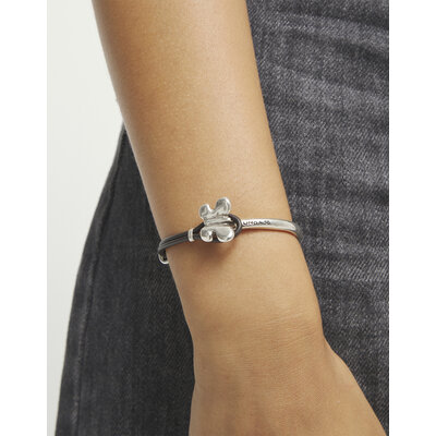 UNOde50 UNOde50 Armband |  Leren armband met Verzilverde  Vlinder | PUL2614MARMTL