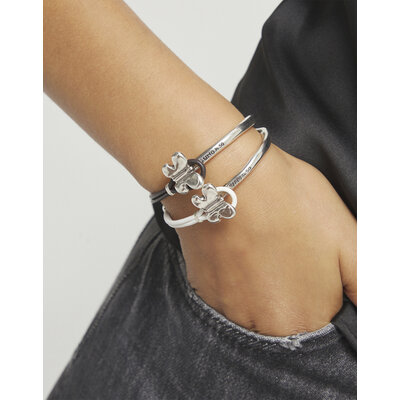 UNOde50 UNOde50 Armband |  Leren armband met Verzilverde  Vlinder | PUL2614MARMTL