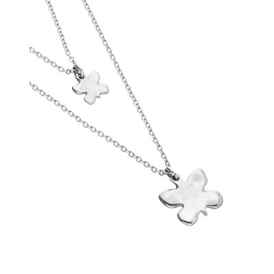 UNOde50 UNOde50 Ketting | Dubbele Ketting met Vlinders | COL2057MTL