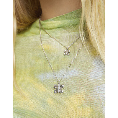 UNOde50 UNOde50 Ketting | Dubbele Ketting met Vlinders | COL2057MTL