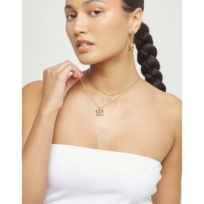 UNOde50 UNOde50 Ketting | Vergulde dubbele Ketting met Vlinders | COL2057ORO