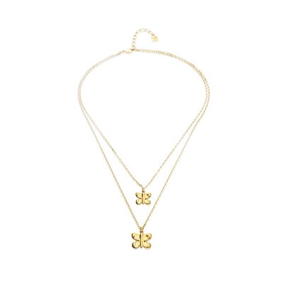 UNOde50 UNOde50 Ketting | Vergulde dubbele Ketting met Vlinders | COL2057ORO