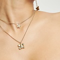 UNOde50 UNOde50 Ketting | Vergulde dubbele Ketting met Vlinders | SS26