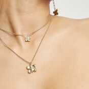 UNOde50 UNOde50 Ketting | Vergulde dubbele Ketting met Vlinders | COL2057ORO