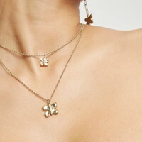 UNOde50 UNOde50 Ketting | Vergulde dubbele Ketting met Vlinders | SS26