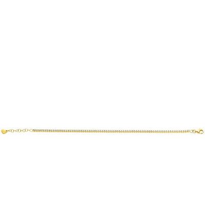 ZINZI ZINZI Armband | Vergulde tennis armband 2,1mm breed met rijzetting witte zirconia's | ZIA2892