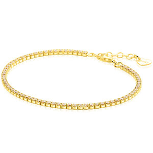 ZINZI ZINZI Armband | Vergulde tennis armband 2,1mm breed met rijzetting champagnekleurige zirconia's | ZIA2892C
