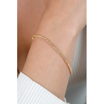 ZINZI ZINZI Armband | Vergulde tennis armband 2,1mm breed met rijzetting champagnekleurige zirconia's | ZIA2892C