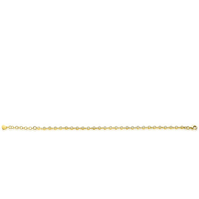 ZINZI ZINZI Armband | Vergulde armband met een speelse rij witte zirkonia’s in ronde zetting | ZIA2893Y