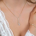ZINZI ZINZI Ketting | Y-collier met luxe tennislook en witte zirkonia's in rijzetting met twee grotere witte zirkonia's | ZIC2894Y
