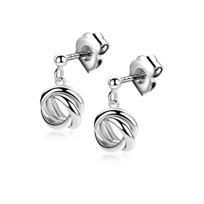 ZINZI ZINZI Oorbellen | OORSTEKERS Drie Verbonden Ringen | ZILVER | ZIO2890