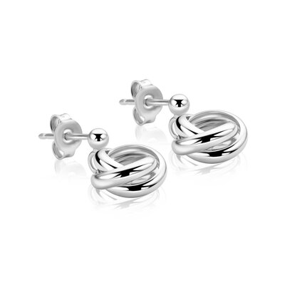 ZINZI ZINZI Oorbellen | OORSTEKERS Drie Verbonden Ringen | ZILVER | ZIO2890