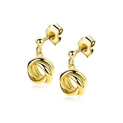 ZINZI ZINZI Oorbellen | OORSTEKERS Drie Verbonden Ringen | GOUD | ZIO2890G