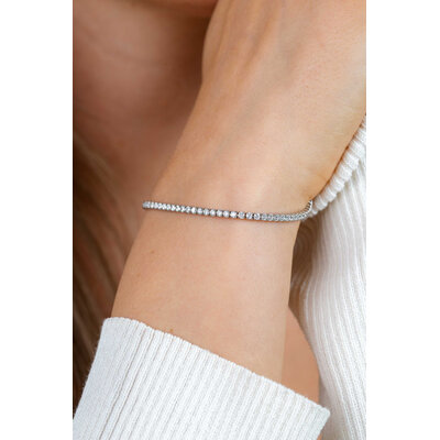 ZINZI ZINZI Armband | Zilveren Tennis Armband 2,1mm breed met rijzetting witte zirconia's | ZIA2891
