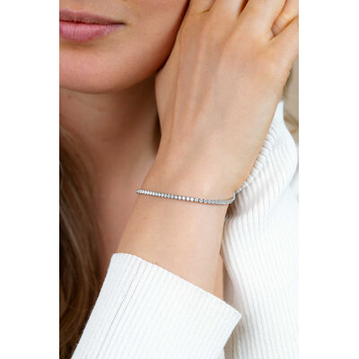 ZINZI ZINZI Armband | Zilveren Tennis Armband 2,1mm breed met rijzetting witte zirconia's | ZIA2891