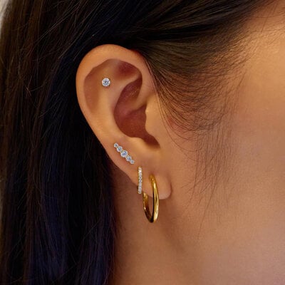 ANIA HAIE ANIA HAIE Single Earrings | Sparkle Round Barbell | VERGULD