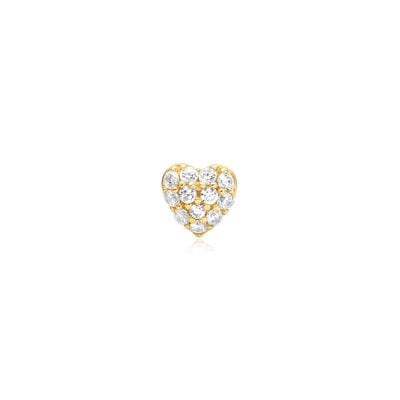 ANIA HAIE ANIA HAIE Single Earrings | Pave Heart Barbell | VERGULD
