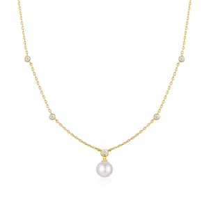 ANIA HAIE ANIA HAIE Necklace | Pearl Station Zirkonia | VERGULD