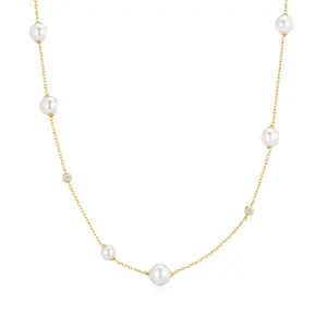 ANIA HAIE ANIA HAIE Necklace | Asymmetric Pearl Zirkonia | VERGULD