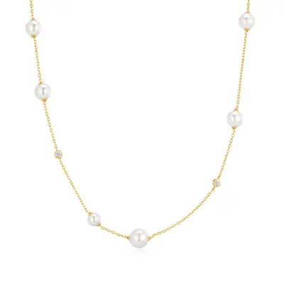 ANIA HAIE ANIA HAIE Necklace | Asymmetric Pearl Zirkonia | VERGULD
