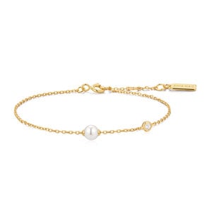 ANIA HAIE ANIA HAIE Armband | Gold Pearl Sprakle Zirkonia | VERGULD