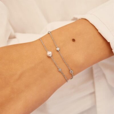 ANIA HAIE ANIA HAIE Armband | Silver Pearl Sprakle Zirkonia | ZILVER