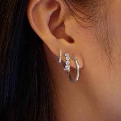 ANIA HAIE ANIA HAIE Earrings | Sparkle Hoop Zirkonia | ZILVER