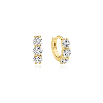 ANIA HAIE ANIA HAIE Earrings | Trio Sparkle Hoop Zirkonia | VERGULD