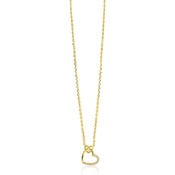 ZINZI ZINZI Ketting | Twee Harten Verbonden | VERGULD | ZIC2874Y