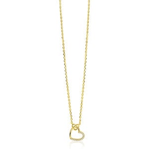 ZINZI ZINZI Ketting | Twee Harten Verbonden | VERGULD | ZIC2874Y